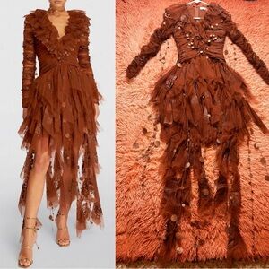 NWOT Zimmermann Kaleidoscope Long Sleeve Handkerchief Hem Mini Dress. Size 0/XS